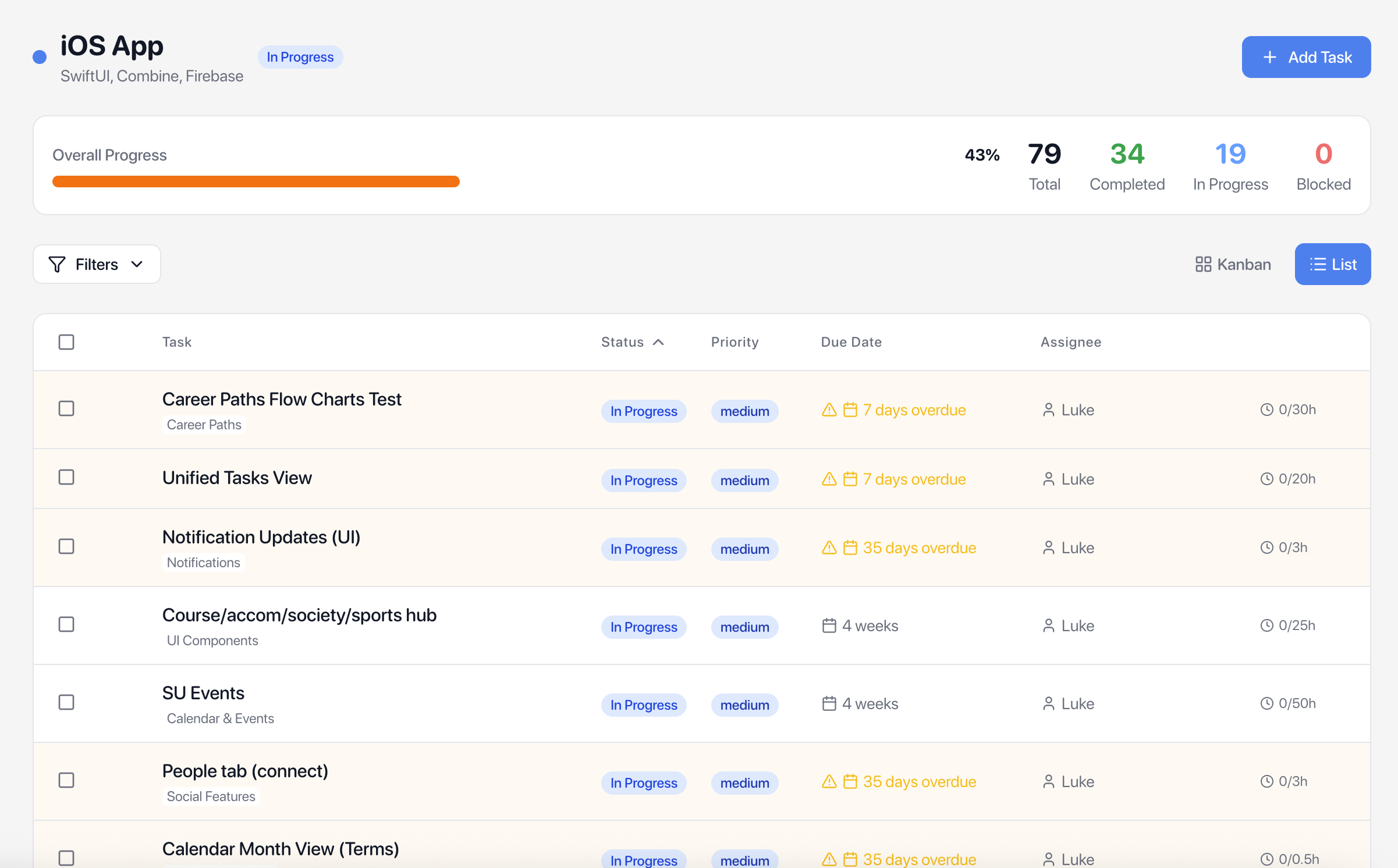Project view